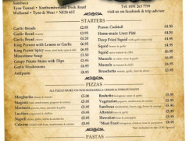 Sambucca Tyne Tunnel menu