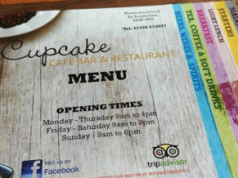 The Cupcake Cafe Bar Restaurant menu