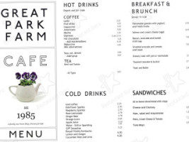 Great Park Farm Nursery Coffee Shop menu