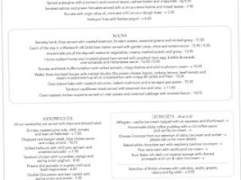 The Lansdowne Arms menu