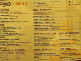 Burgerbey menu