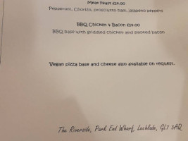 The Riverside menu