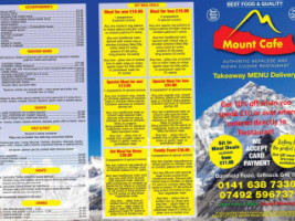 Mount Cafe menu