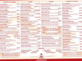 Carrigan's Blantyre menu