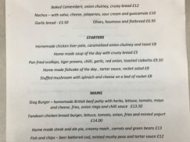 The Stag Country Pub And Dining menu