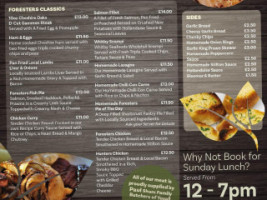 The Foresters Yoxall menu