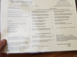 The Quarterhouse Lancaster menu