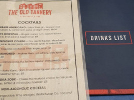 The Old Tannery menu