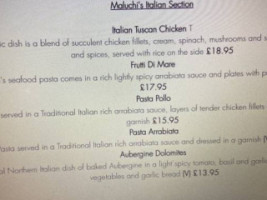 Maluchi's menu