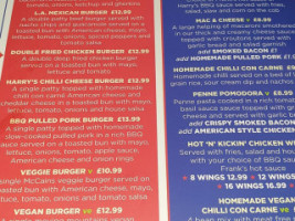 Harry's Diner menu