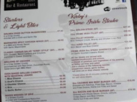 Kirbys Brogue Inn menu