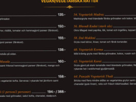 Gandhi Restaurang Umeå menu