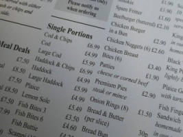 Downeys Fish Chips menu