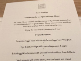 Upper House Dining menu