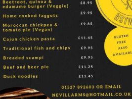 The Nevill Arms menu