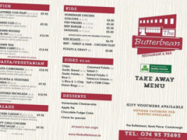 The Butterbean B B. menu