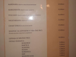 Pizzeria Šećer menu