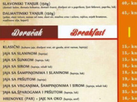 Stara Vaga menu