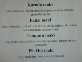 Nagano Sushi menu