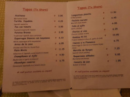 Jose S Tapas menu