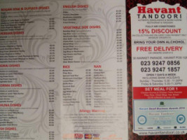 Havant Fish menu