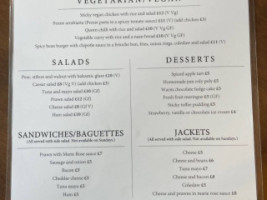 Bricklayers Arms menu