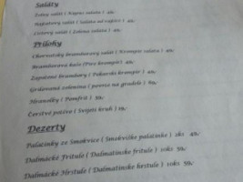 Restaurace Dalmacija menu