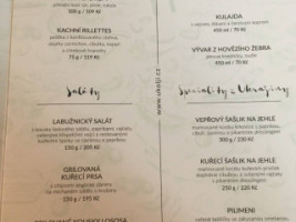 Restaurace U Kolji menu