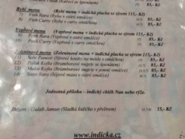 Indická Restaurace Tandoor menu