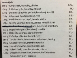 Restaurace U Zlatého Kapra U Rybiček menu