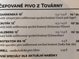 Továrna Slaný menu