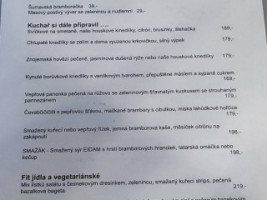 Restaurace A Penzion Imrvere menu