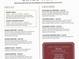 Mahony's Cafe Bistro Chicken House menu