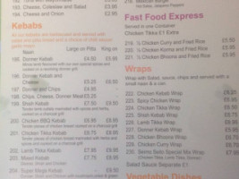 Shezan Indian Takeaway menu