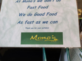 Mona's Cafe menu