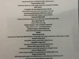 The Chestnut Horse menu