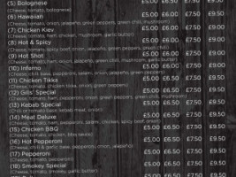 Gills Grills menu