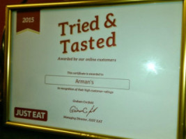 Arman's Traditional Indian Takeaway menu