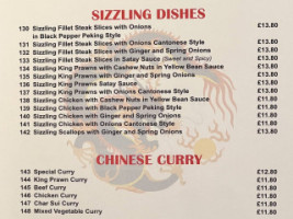 Golden Dragon menu