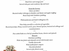 The Poltimore Inn menu