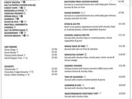 The Railway Inn menu