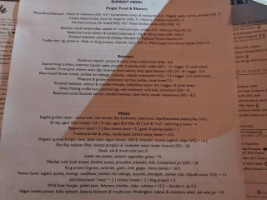 The Pheasant Plucker menu