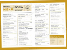 The Brasserie N@5 menu