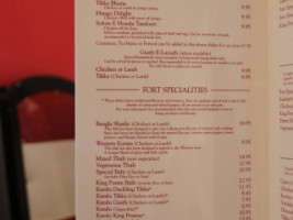 Sands Brasserie menu