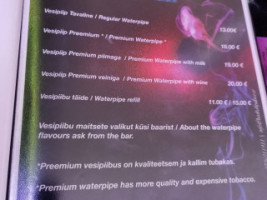 Hookah Palace menu