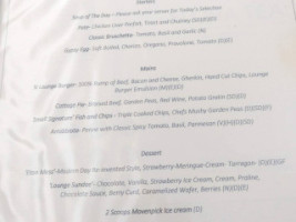 The Lounge Gastro menu