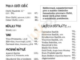 Kavárna Mezi Řádky menu