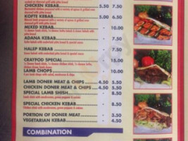 Crayford Kebab House menu