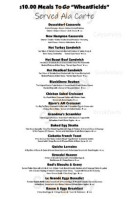 Kavana Grofica Marica menu