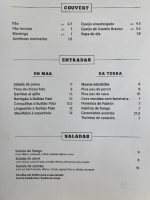 The Queen's Arms menu